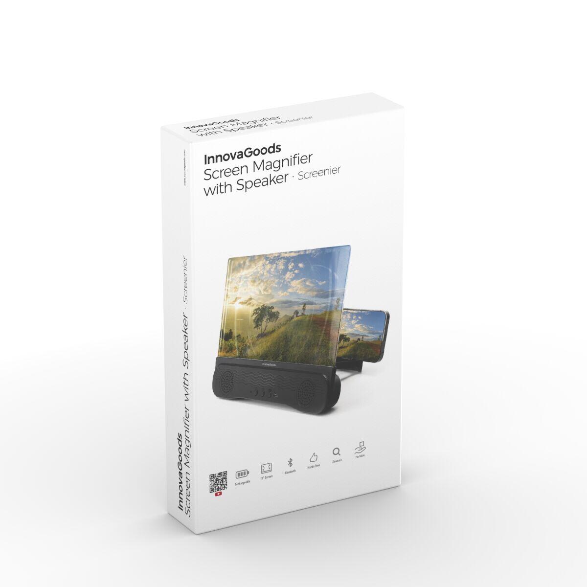 Amplificador de Pantalla 12" para Móvil con Altavoz Bluetooth Recargable